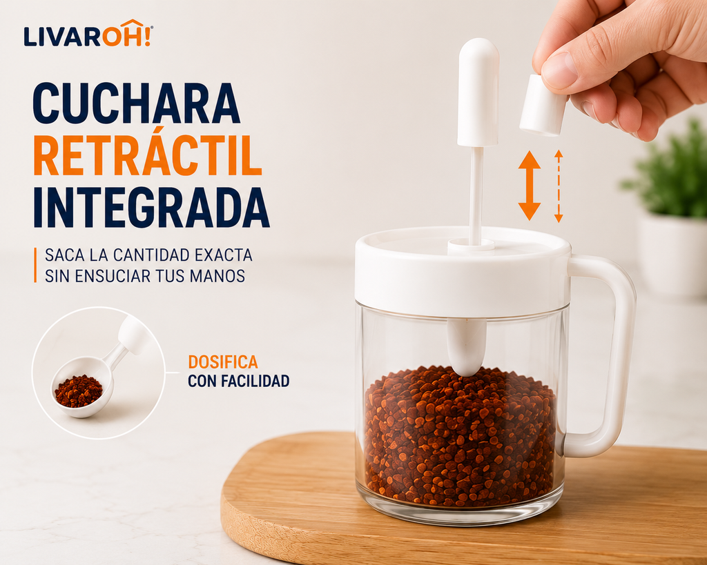 Pack x3 Organizadores para Especias con Cuchara Retráctil