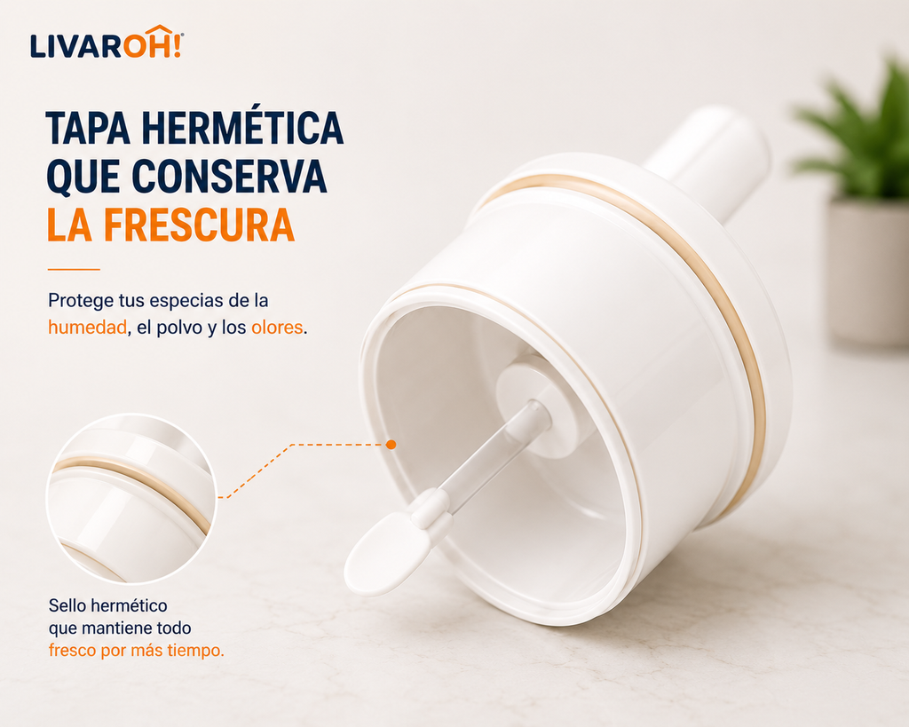 Pack x3 Organizadores para Especias con Cuchara Retráctil